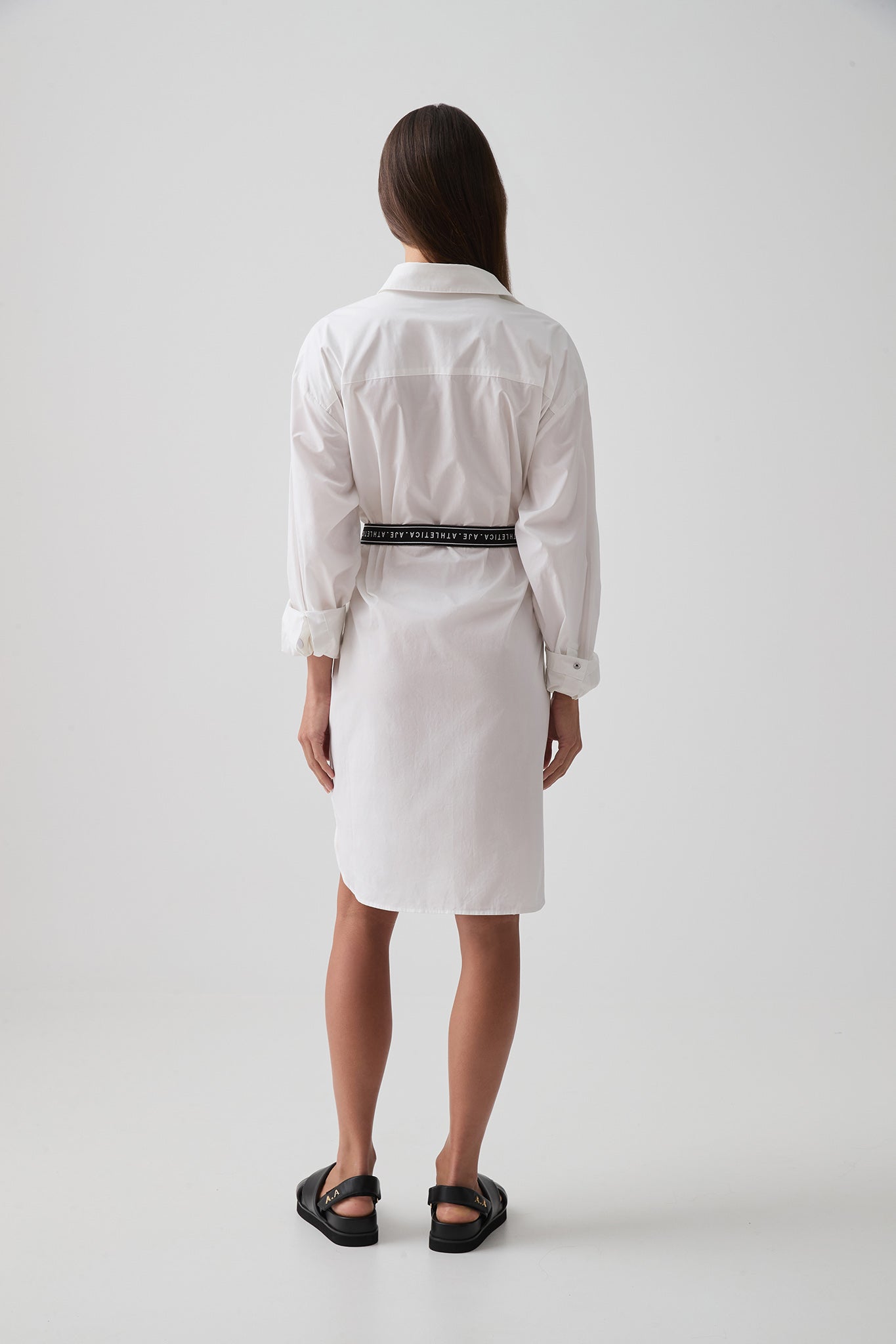 Belted Logo Shirt Dress 824