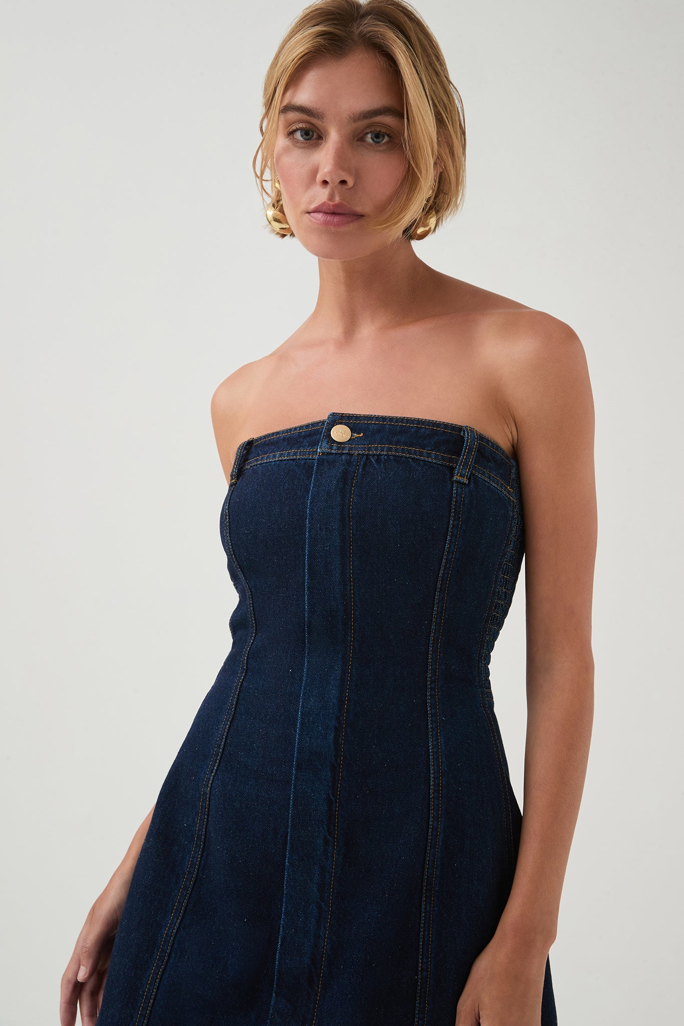 Junee Strapless Denim Dress