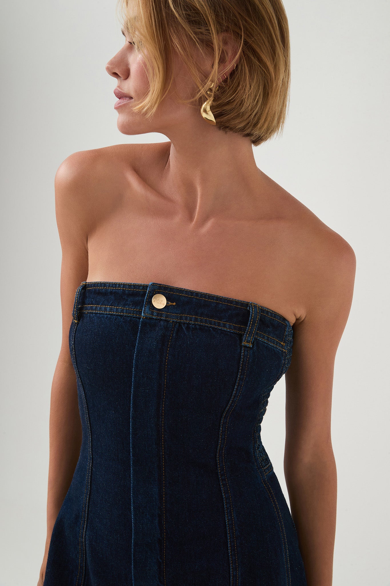 Junee Strapless Denim Dress