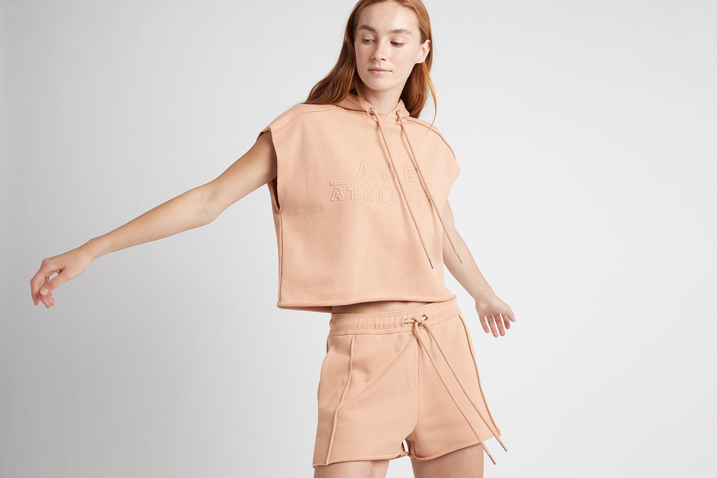 Embossed Classic Short Sleeve Cropped Hoodie 402