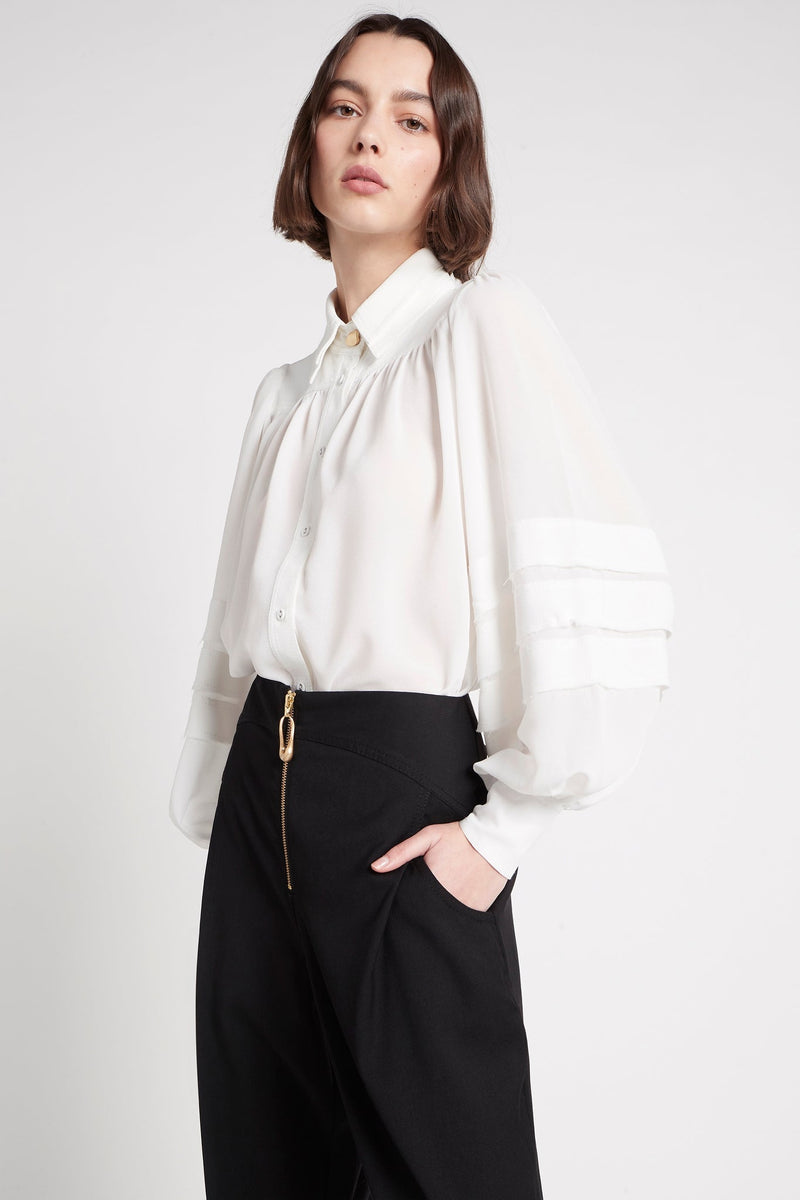 Elise Frill Blouse | Ivory | Aje – Aje World