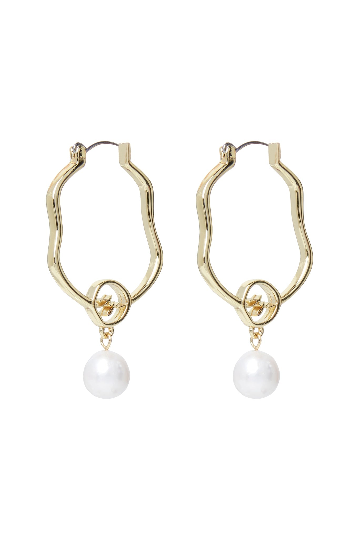 Fleur Pearl Drop Hoop Earring